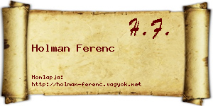 Holman Ferenc névjegykártya
